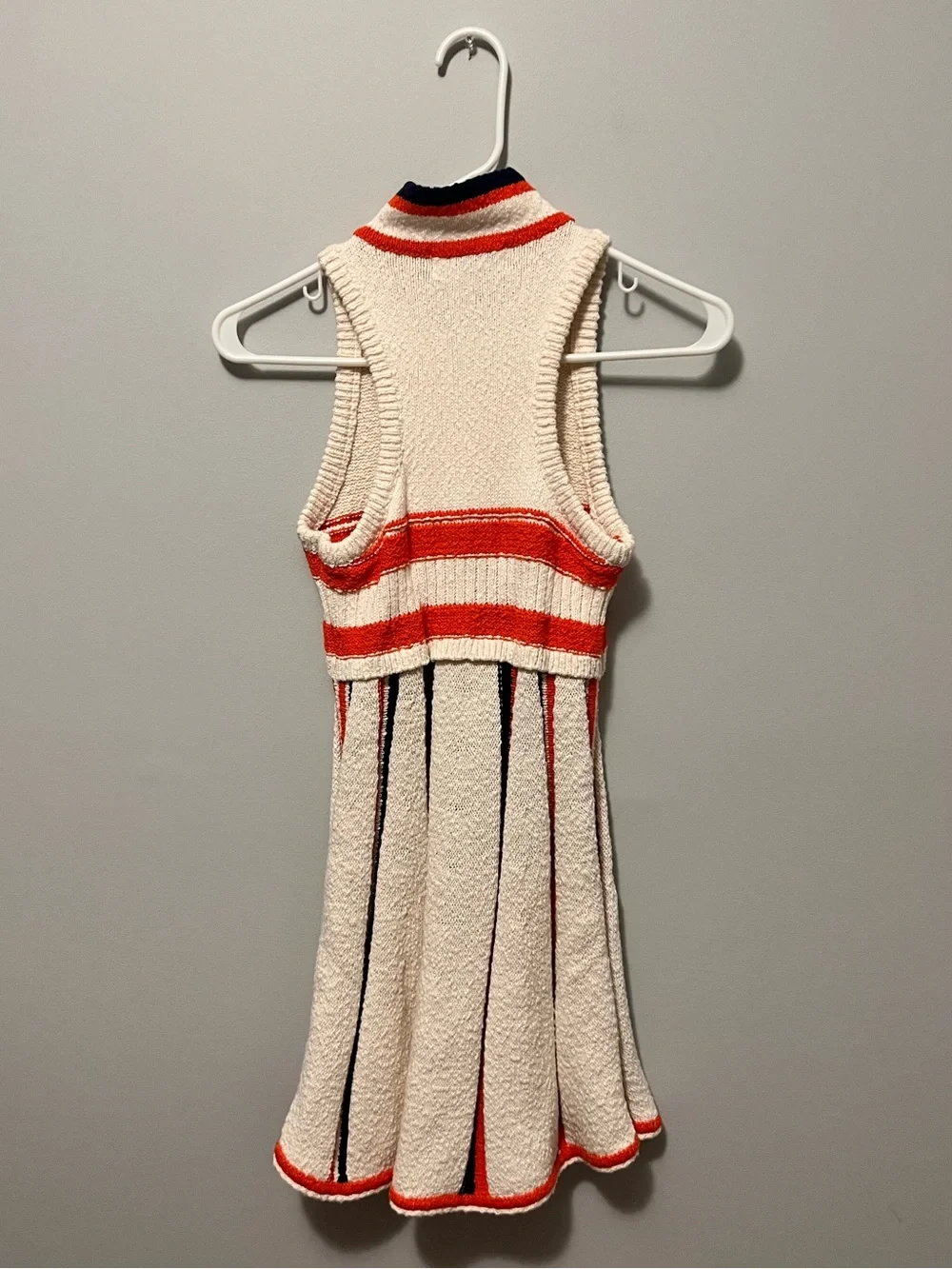Anthropologie Vintage-Inspired Cream Knit Fit & Flare Mini Dress - Picture 12 of 16